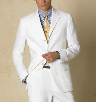 modern linen suit